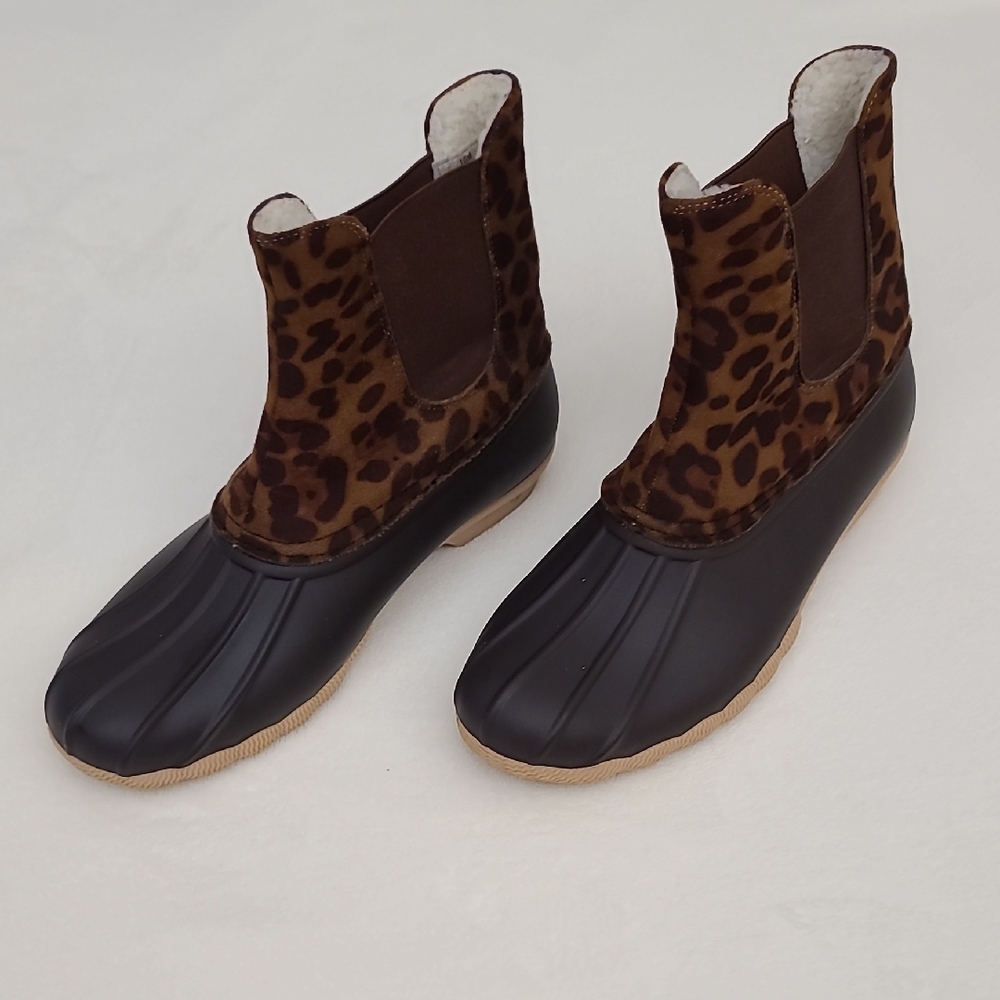 Leopard Duck Boots Size 10